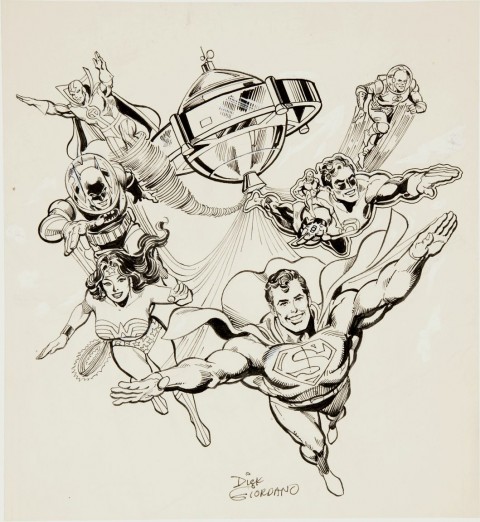 Justice League of America - The Lunar Invaders cover by Dick Giordano.  Source.