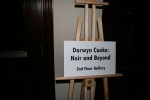 The gallery showing took place on the second floor of the Gladstone Hotel. A simple sign directed visitors up the winding stairs to the exhibit.