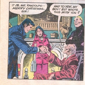 Look at Huntress' expression on her face and then look at the old man's lap. 