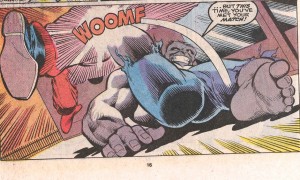 That is not a sound effect you want to hear when kicked in the crotch