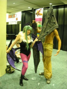 Morrigan Aensland and Pyramid Head