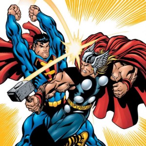 SupermanFightingThor