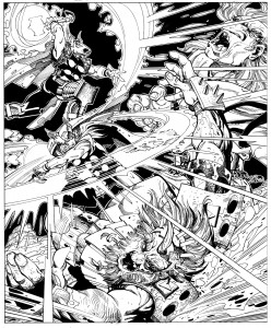 Beta Ray Bill and Thor by Walt Simonson.  Source.