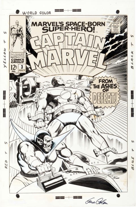 Captain Marvel issue 3 cover by Gene Colan and Vince Colletta