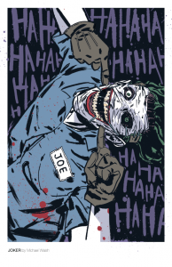 Michael Walsh print of Joker (photo courtesy of Michael Walsh Twitter)