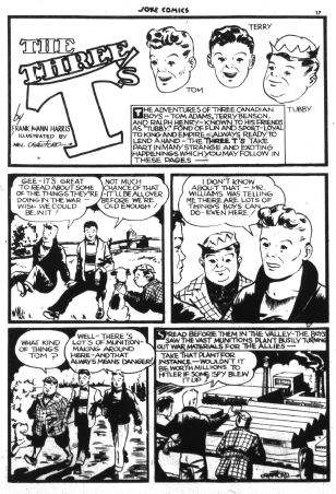 Three T's splash from Joke Comics No. 1 by Mel Crawford