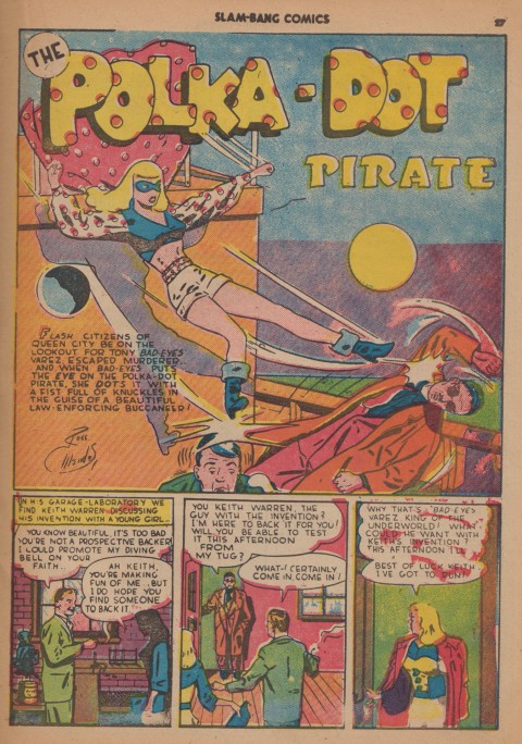 Polka Dot Pirate splash from Slam Bang Comics No. 7 by Ross Mendez