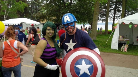 Celebrate Barrie - Captain America and She-Hulk