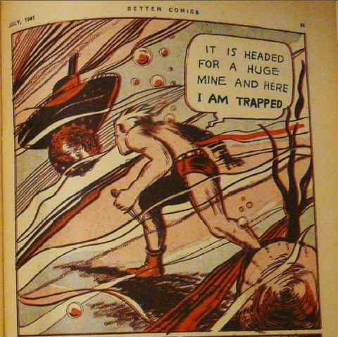 A Vernon Miller Iron Man panel from Better Comics V. 1 No. 5