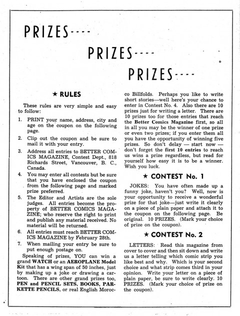 First page of the contest from Better Comics No. 1