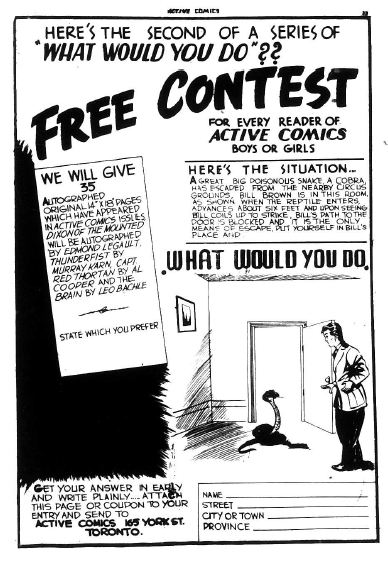 Contest announcement from Active Comics No. 4