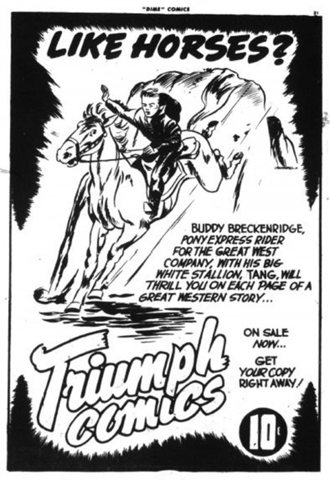 Ad for Triumph Comics using Tang