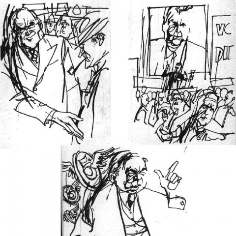 Sketches by Jack Tremblay from Weekend Magazine, Sept. 1963