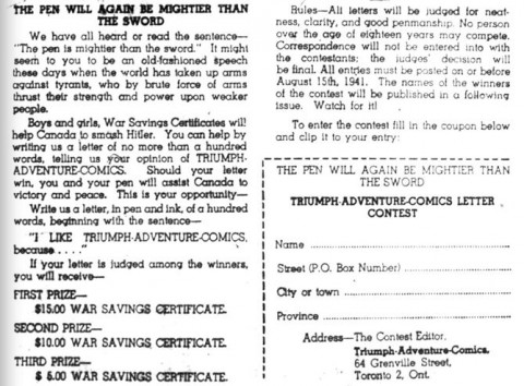 Contest from Triumph-Adventure Comics No. 1