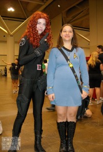 Black Widow and Star Trek girl 