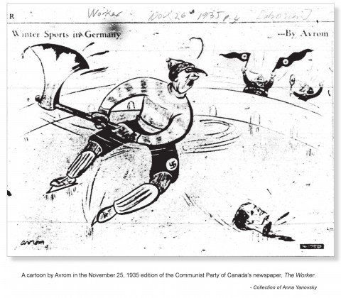 A gruesome piece promoting a boycott of the 1936 Olympics in Berlin