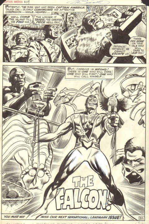 Captain America issue 117 page by Gene Colan and Joe Sinnott.  Source.