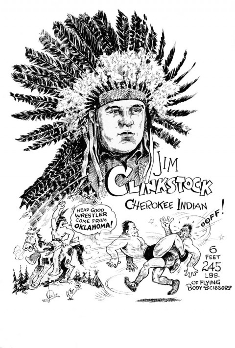 Wrestler Jim Clinkstock profile from Corcoran's Wrestling Guide 1935