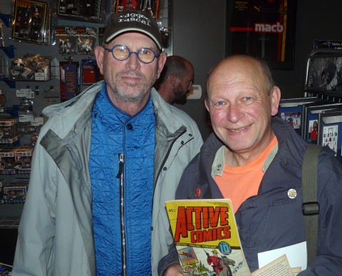 Patrick Loubert and Ivan Kocmarek with Patricks copy of Active Comics No. 1