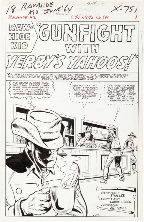 Rawhide Kid issue 42 splash by Larry Lieber
