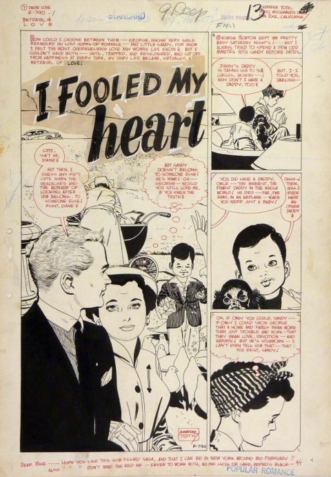 Popular Romance issue 24 I Fooled My Heart splash by Alex Toth