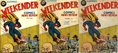 Three variants of Weekender Vol. 1 No. 3 (notice the US address stamped on the middle one)