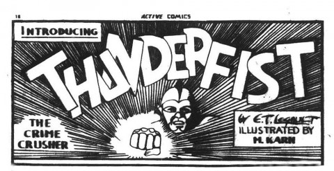 The first Thunderfist banner from Active Comics No. 1