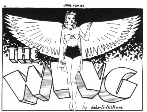 The Wing splash panel from her first appearance in Joke Comics 4