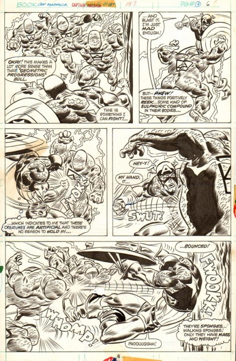 Captain America issue 187 page 6 by Frank Robbins and Frank Chiaramonte.  Source.