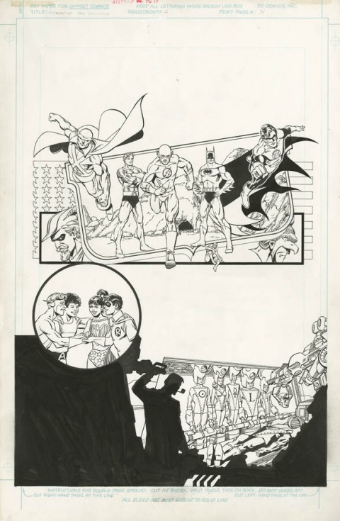 History Of The DC Universe issue 2 page 31 by George Perez and Karl Kesel.  Source.