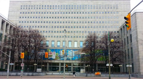 Library and Archives Building, Ottawa on a cool April morning