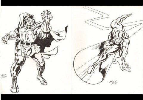 Doctor Doom and Silver Surfer by Steve Rude.  Source.