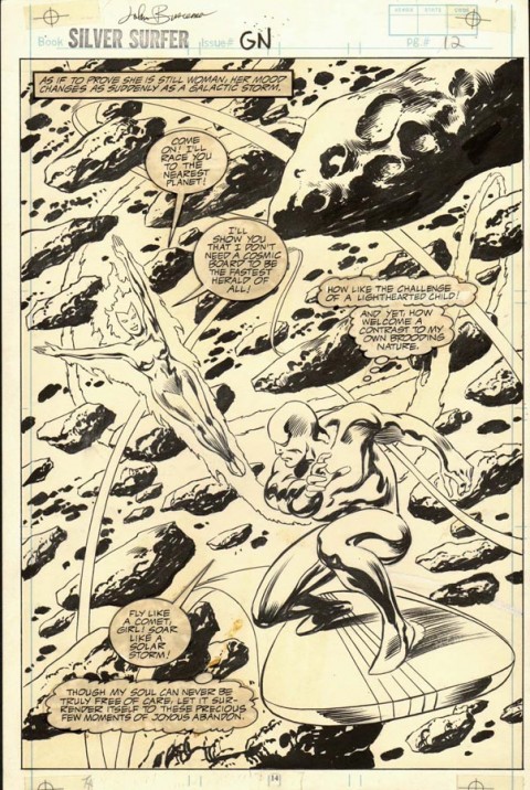 Silver Surfer Judgement Day page 14 by John Buscema.  Source.