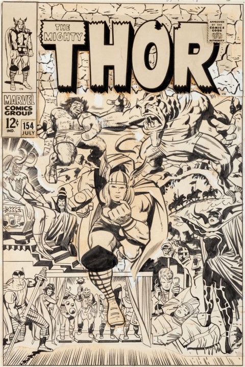 Thor issue 154 cover by Jack Kirby and Vince Colletta.  Source.