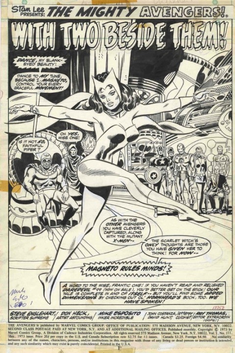 Avengers issue 111 splash by Don Heck and Mike Esposito.  Source.