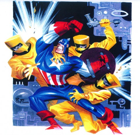 Captain America vs AIM by Bruce Timm.  Source.