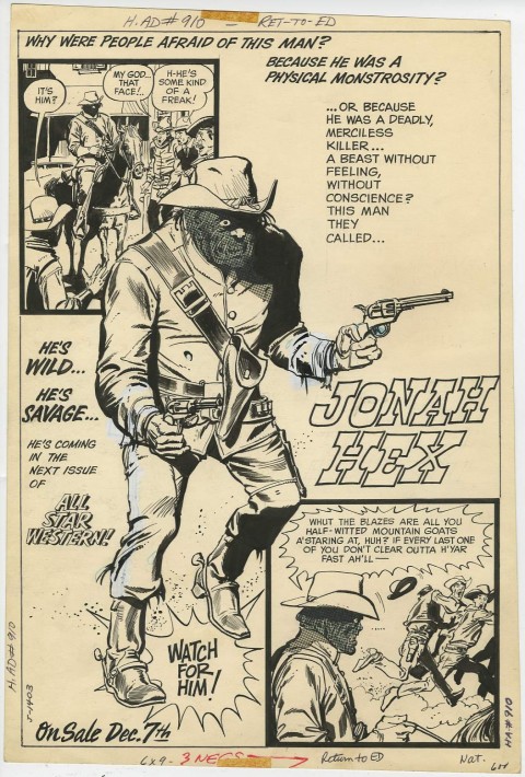 Jonah Hex house ad by Tony DeZuniga.  Source.