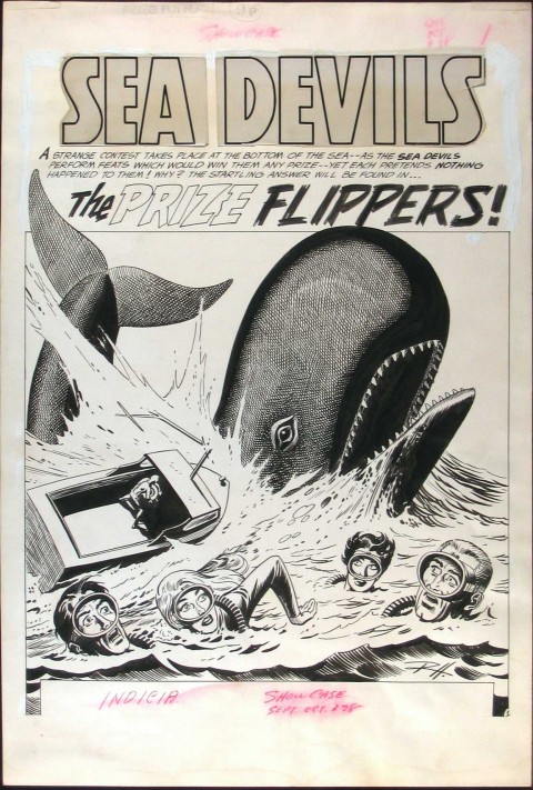 Showcase issue 28 splash by Russ Heath.  Source.