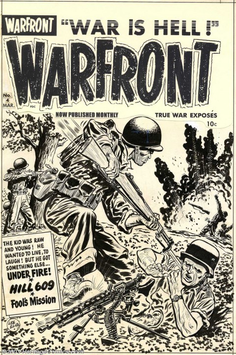 Warfront issue 4 cover by Lee Elias.  Source.