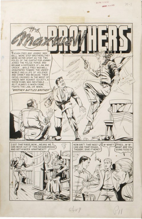 Crime Patrol issue 14 splash by Ed Waldman.  Source.