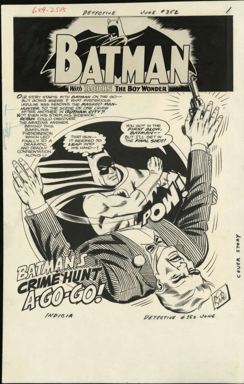 Detective Comics issue 352 splash by Sheldon Moldoff.  Source.