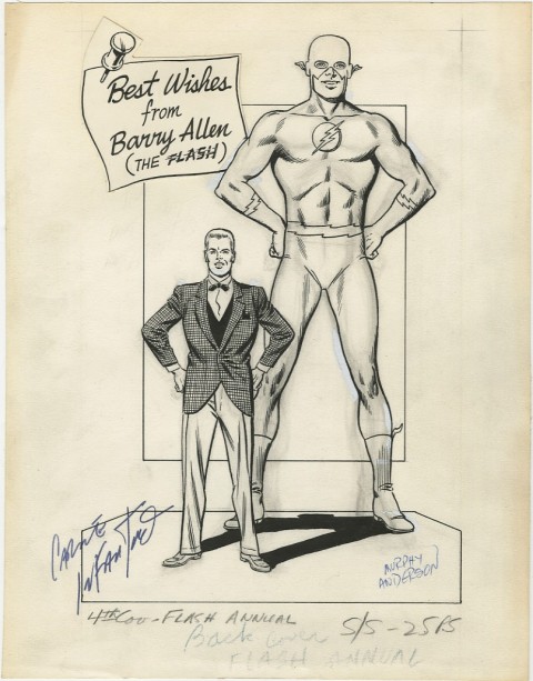 Flash Annual issue 1 back cover by Carmine Infantino and Murphy Anderson.  Source.