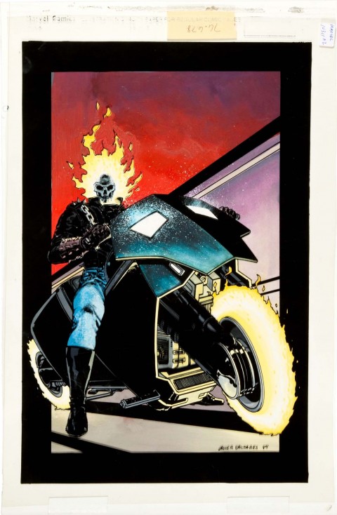 Ghost Rider issue 1 cover by Javier Saltares and Bill Wray.  Source.