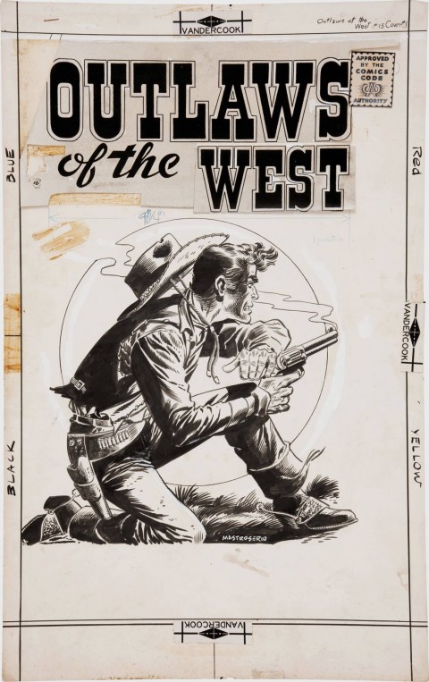 Outlaws Of The Old West issue 3 cover by Rocco Mastroserio.  Source.