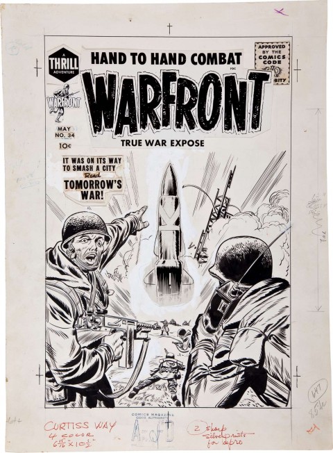 Warfront issue 34 cover by Jack Kirby.  Source.