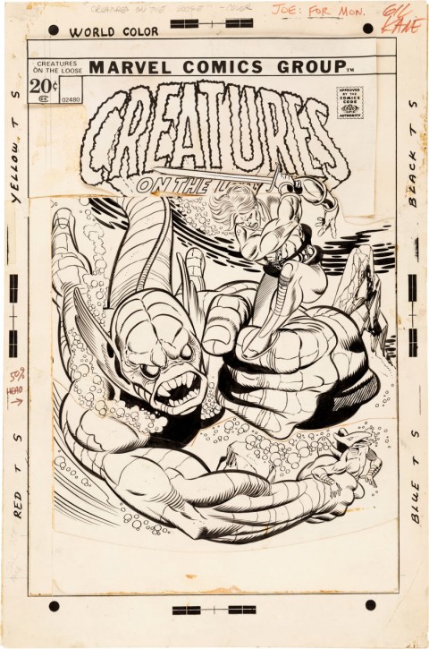 Creatures On The Loose issue 18 cover by Gil Kane and Joe Sinnott.  Source.