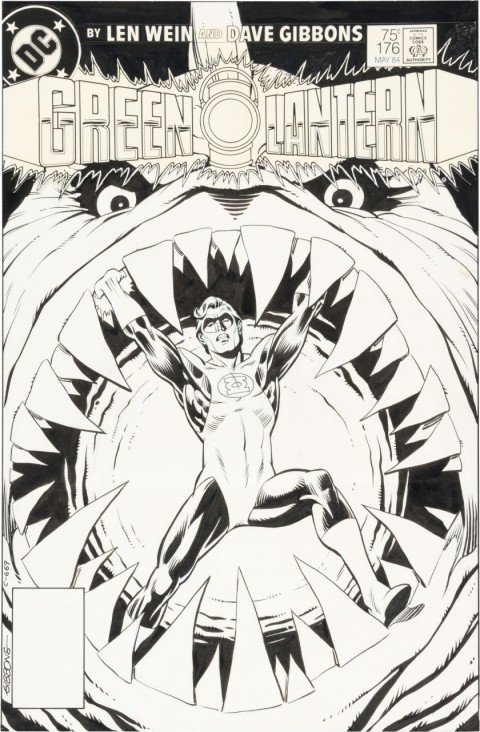 Green Lantern issue 176 Cover by Dave Gibbons.  Source.