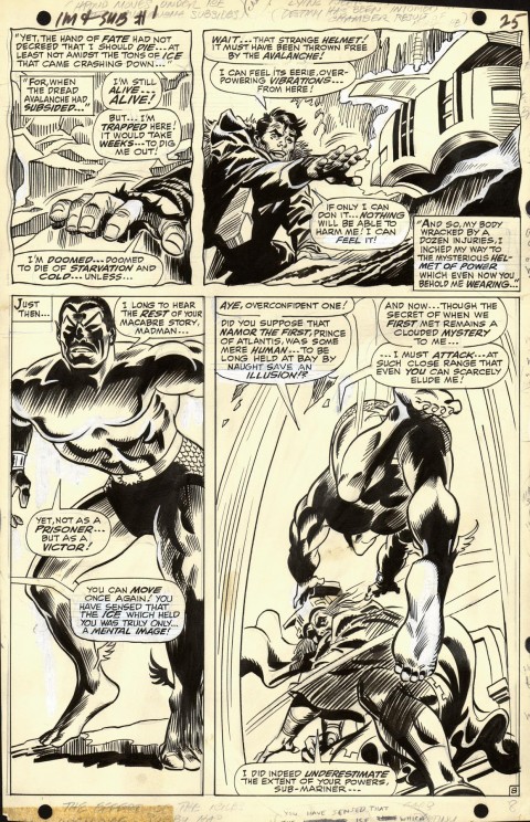 Iron Man and Sub-Mariner issue 1 page 8 by Gene Colan and Frank Giacoia.  Source.