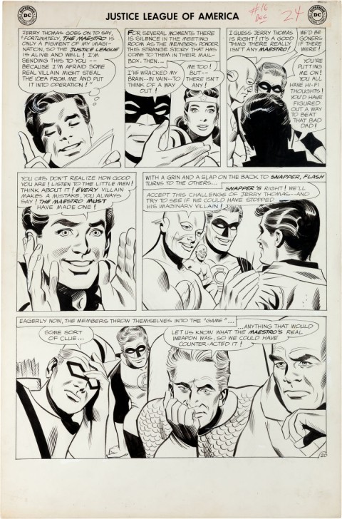 Justice League Of America issue 16 page 20 by Mike Sekowsky and Bernard Sachs.  Source.