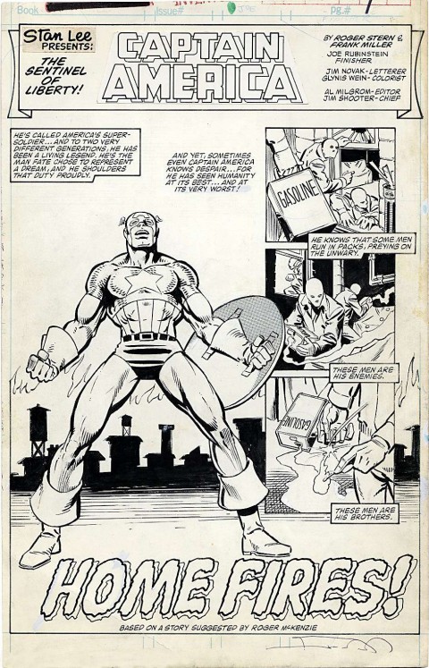 Marvel Fanfare issue 18 splash by Frank Miller and Joe Rubinstein.  Source.